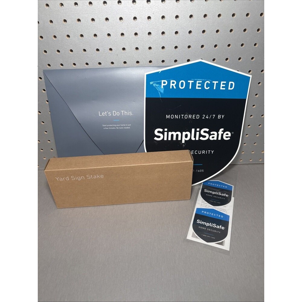SimpliSafe Yard Sign & 1 Set of Stakes & 2 Stickers Home Security